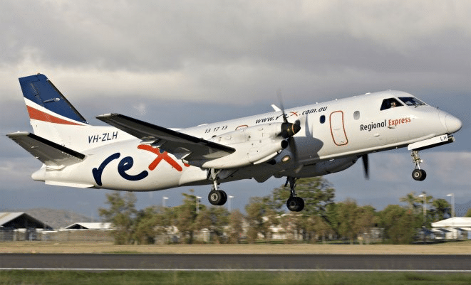 Rex Saab 340 Mail-plane flight
