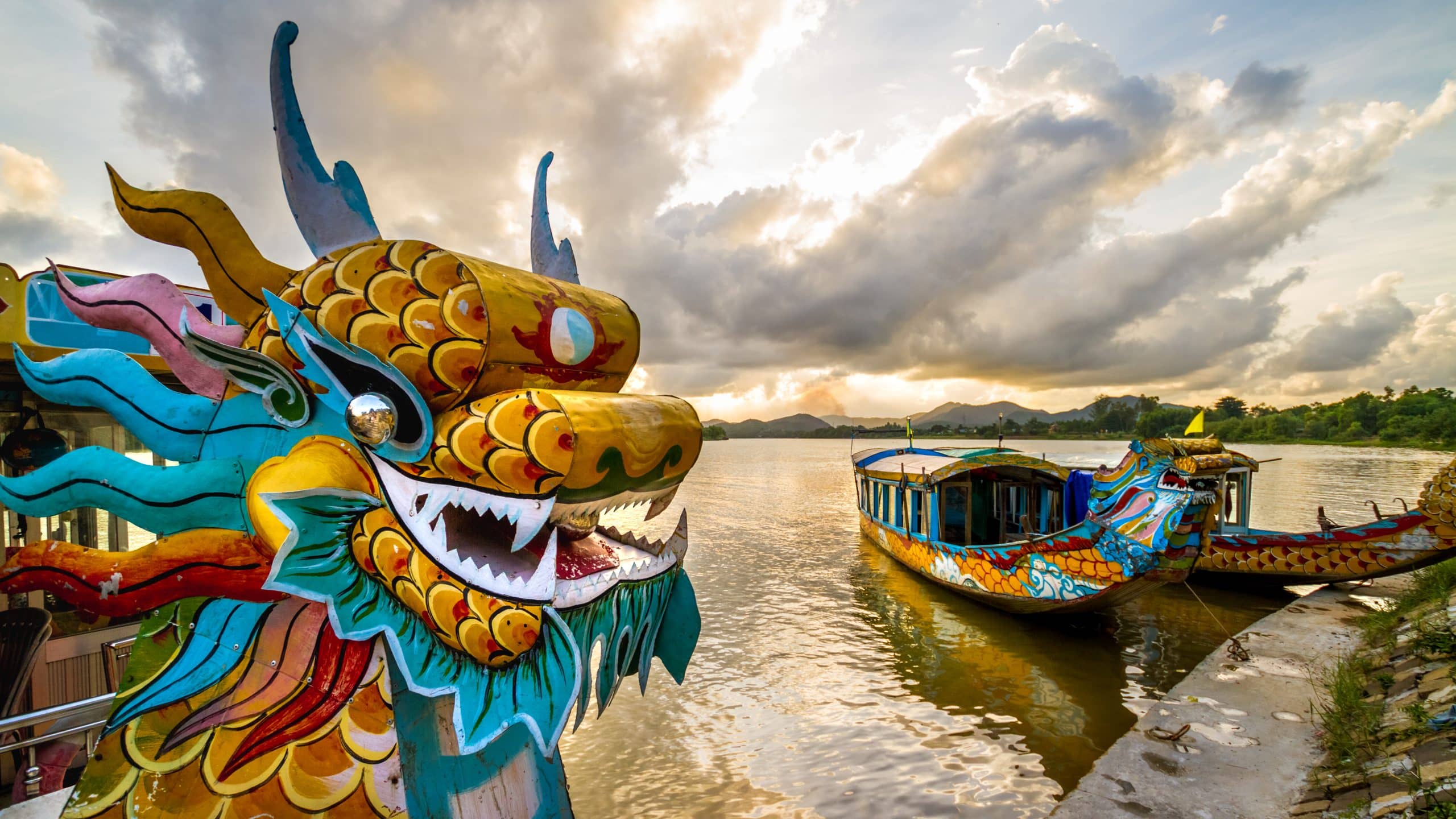 Dragon Boat on the Perfume River at Hue